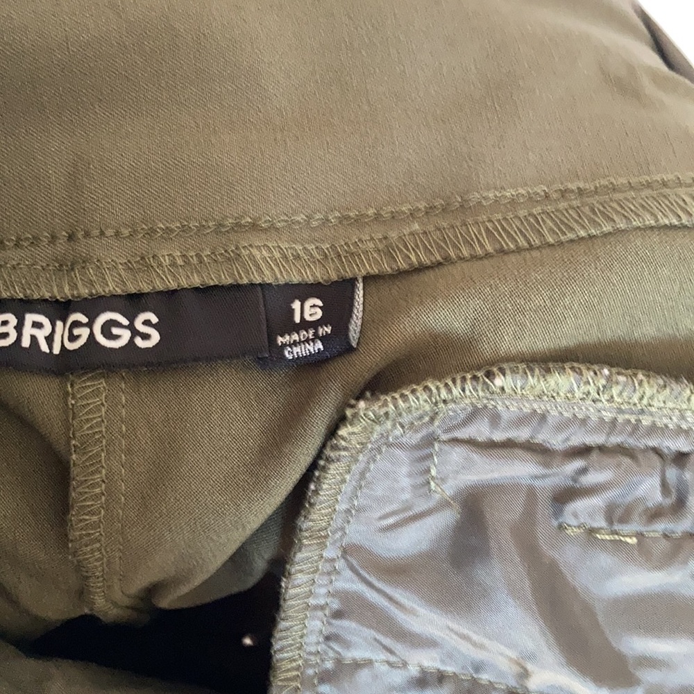 Briggs comfort waistband hidden elastic Capri olive size 16 - Picture 16 of 16